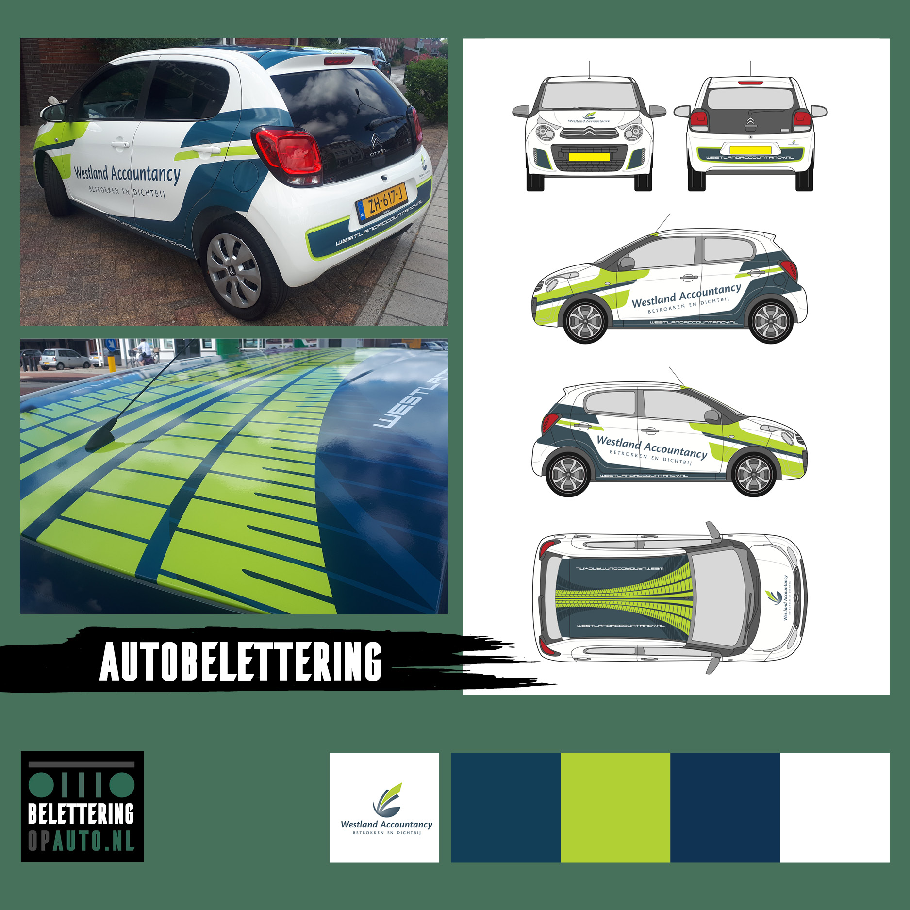 Westlandse Accountancy - belettering op auto