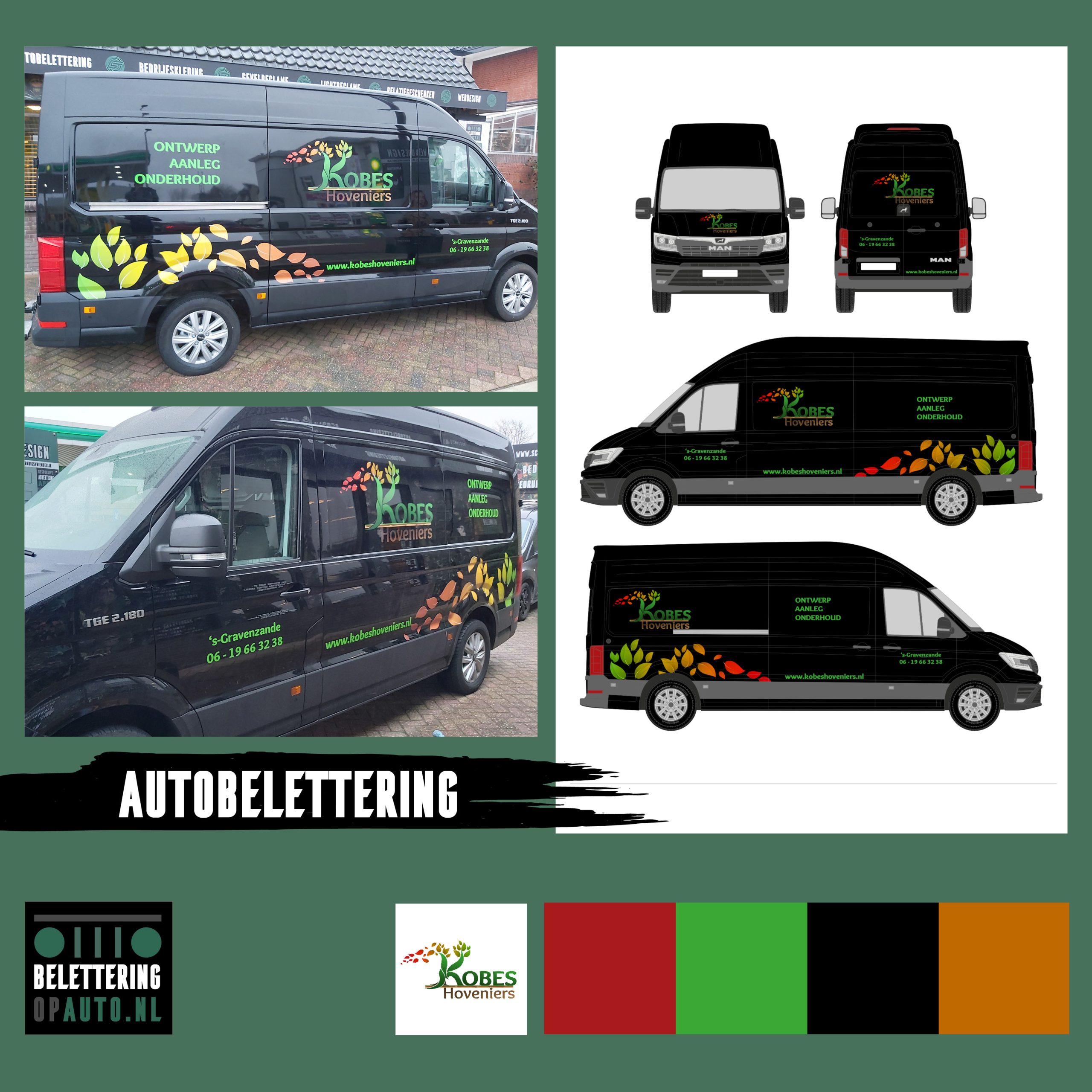 Kobus hoveniers - belettering op auto