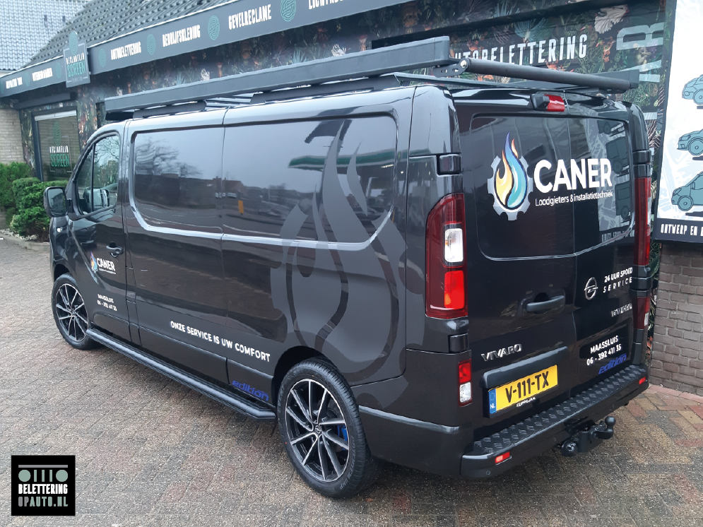 Caner autobelettering met watermerk