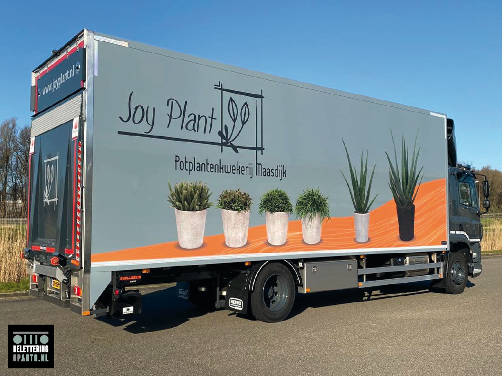 Joy Plant Belettering op auto vrachtwagen bestickering